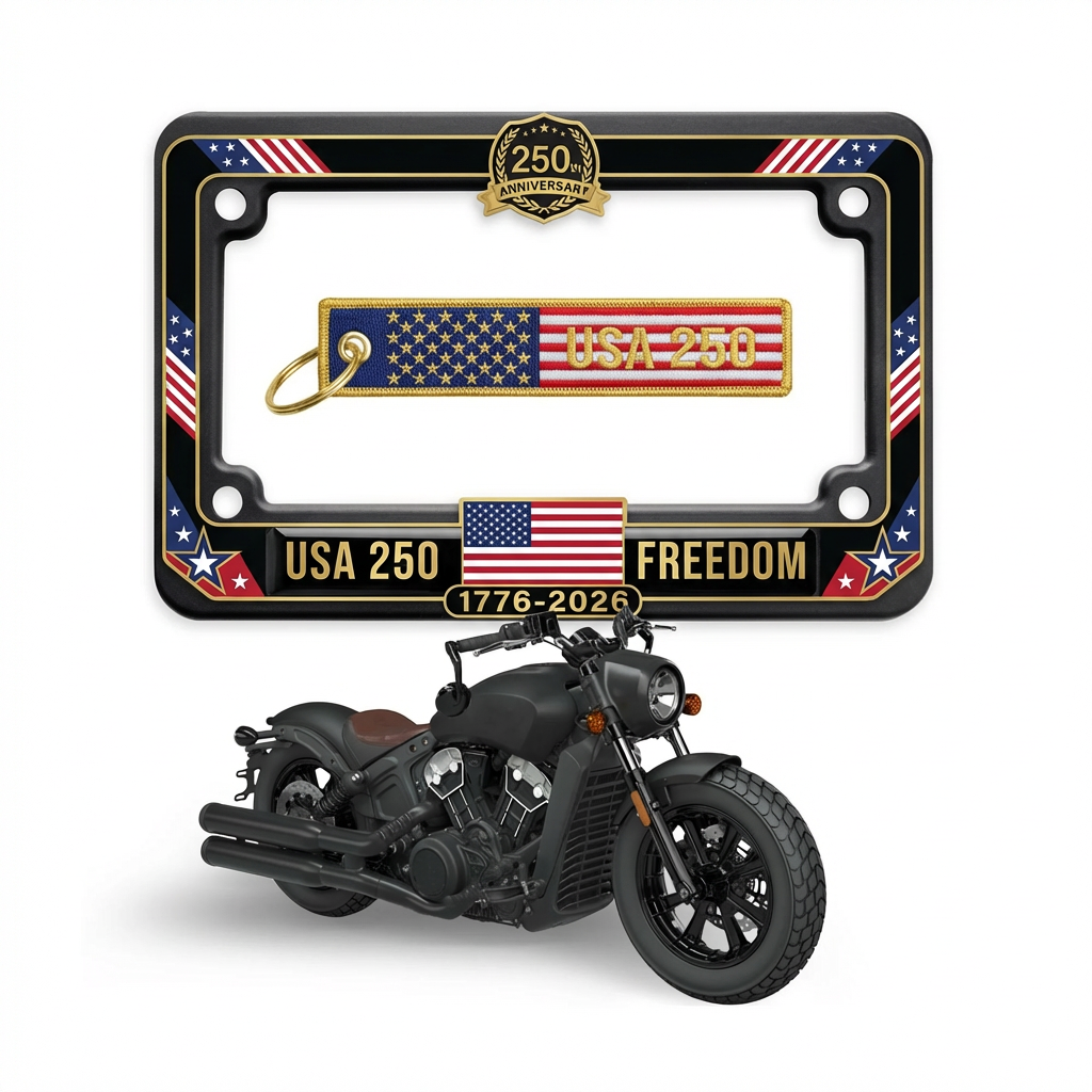 USA 250th Anniversary Commemorative Motorcycle License Plate Set