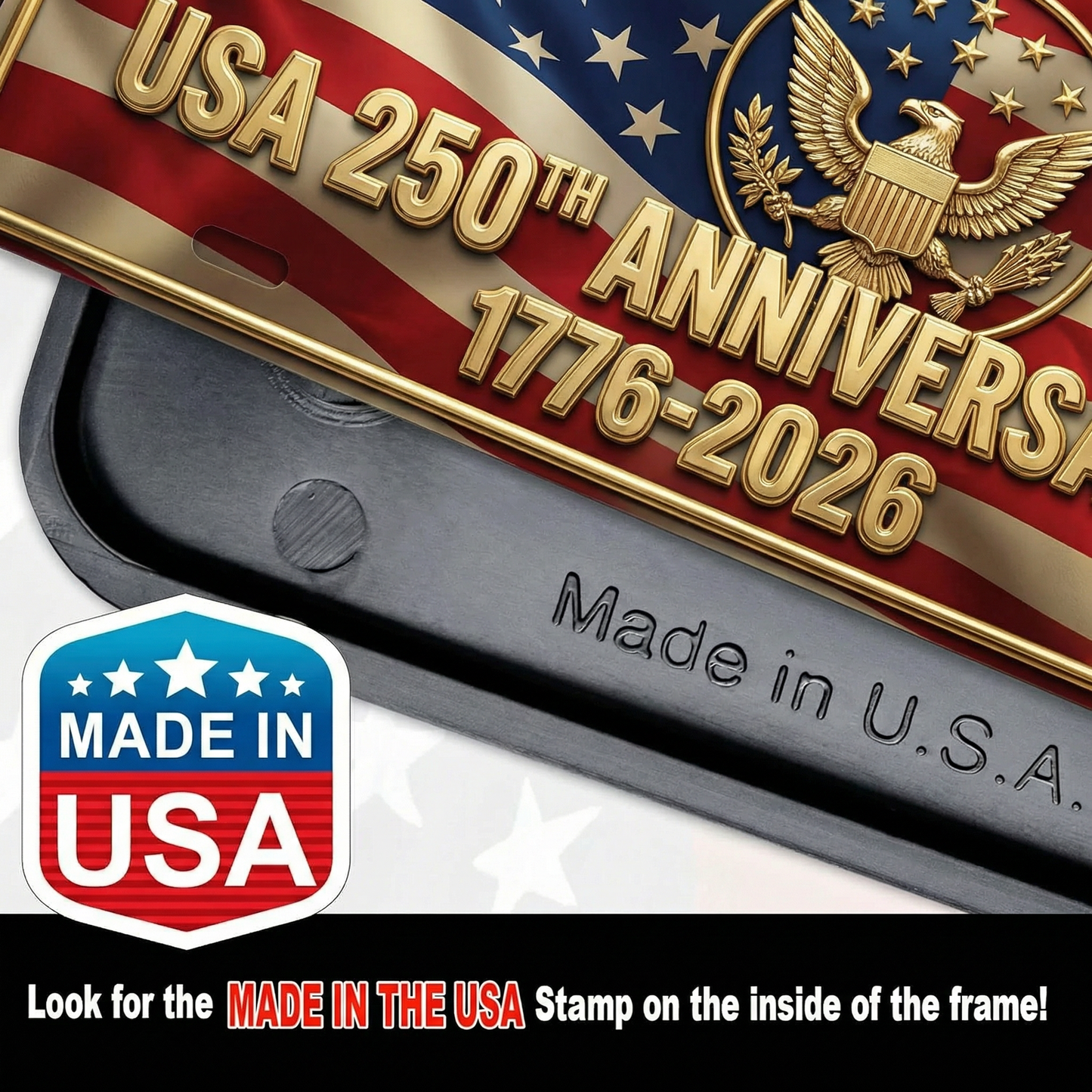 USA 250th Anniversary Commemorative Motorcycle License Plate Set