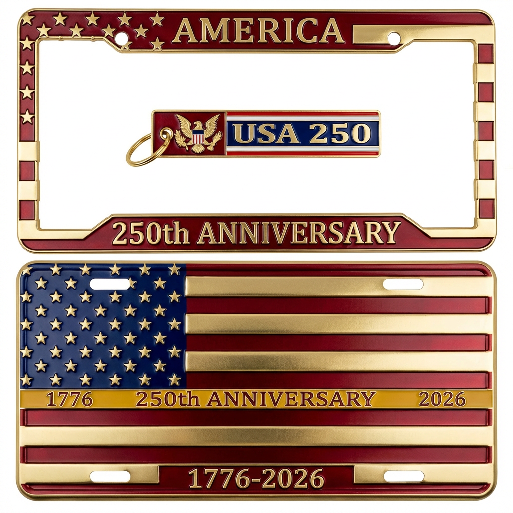 USA 250th Anniversary Commemorative License Plate Set