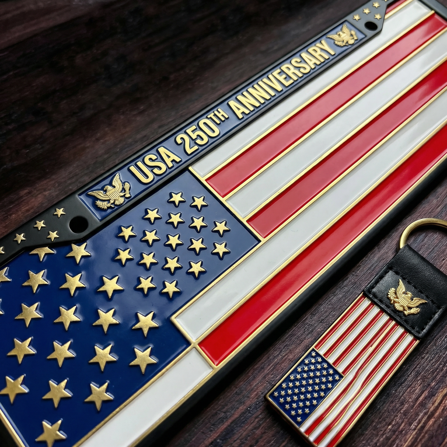 USA 250th Anniversary Commemorative Motorcycle License Plate Set