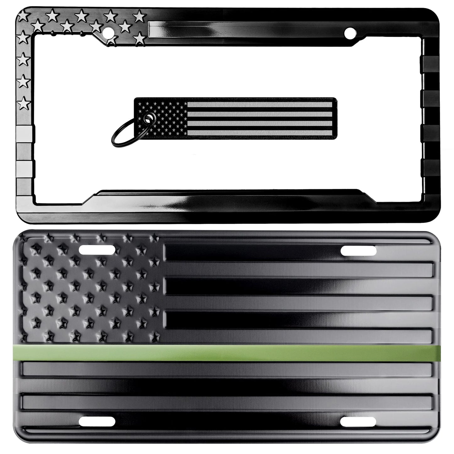 1776 Freedom Motorcycle License Plate Frame & Key Tag