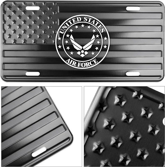 Air Force American Flag License Plate "Service Edition"