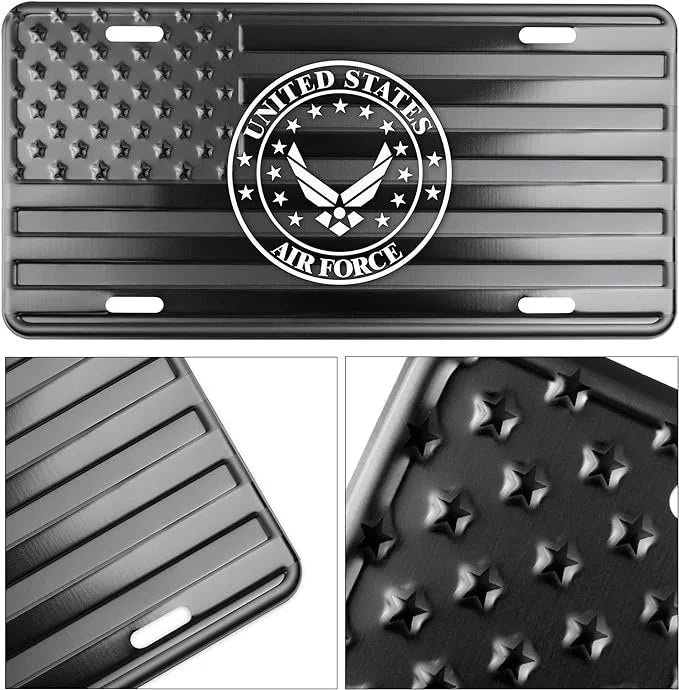 Air Force American Flag License Plate "Service Edition"